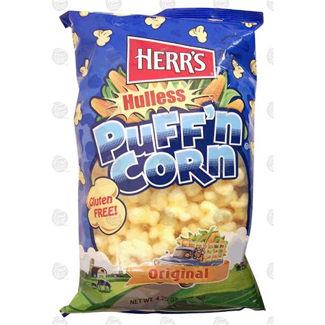 Herrs Puff N Corn Original Hulless Popped Corn 425oz Original