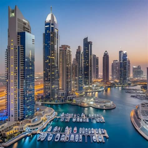 The skyline of Dubai Marina the capital city of the United Arab ...