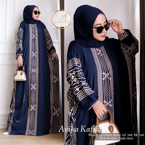 Jual Kaftan Wanita Avika Kaftan Batik Size Jumbo Xxxxl Motif Garis