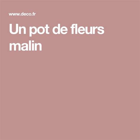 The Words Un Pot De Fleurs Main Are In White On A Pink Background