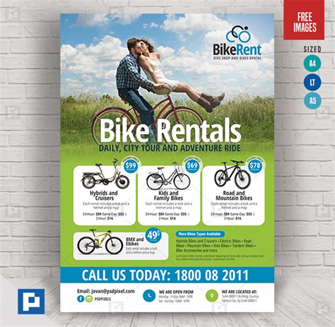 Bicycle Rental Company Flyer Psdpixel Flyer Design Templates Flyer