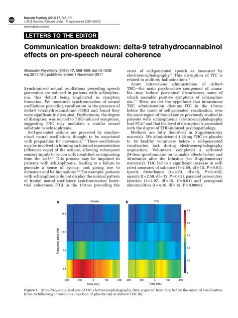 (PDF) Communication breakdown: Delta-9 tetrahydrocannabinol effects on pre-speech neural coherence