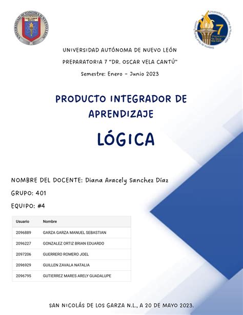 Pia Equipo Logica Universidad Aut Noma De Nuevo Le N