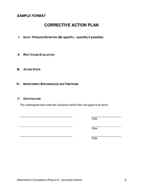 Corrective action plan template: Fill out & sign online | DocHub