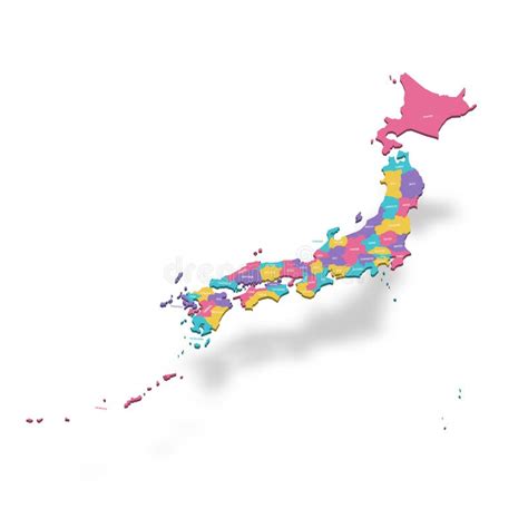 Japan Political Map Of Administrative Divisions Stock Illustration