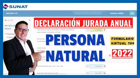 Declaraci N Jurada Anual Persona Natural Formulario Renta De