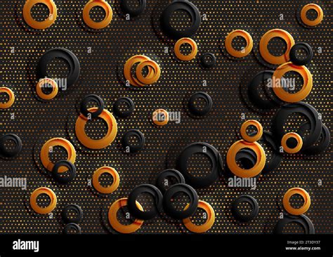 Shiny Geometric Abstract Background With Circles And Golden Dots