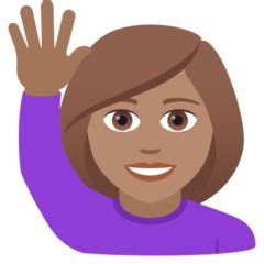 Woman Raising Hand Medium Skin Tone Emoji