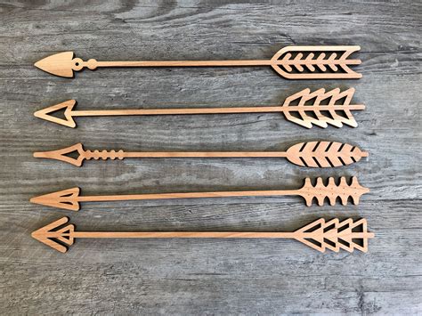 Set Of 5 Wooden Arrows Novel Wares