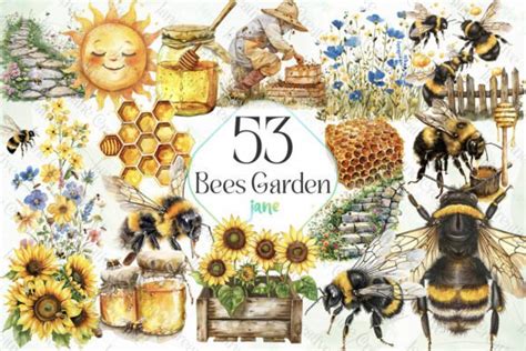 Bees Garden Sublimation Bundle Graphic By Janecreative · Creative Fabrica