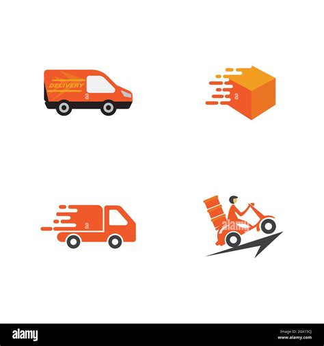 Fast Shipping Delivery Truck Flat Vector Icon Stock Photo Alamy