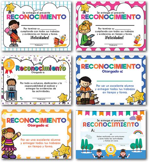 Reconocimientos a Niños Editables PDF