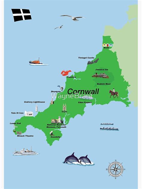 Illustrated Map Of Cornwall Cornwall Map Illustrated Map Map Images