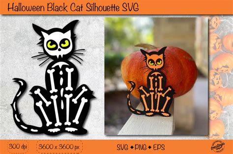 Black Cat Silhouette Svg Black Cat Halloween Svg By Createya Design