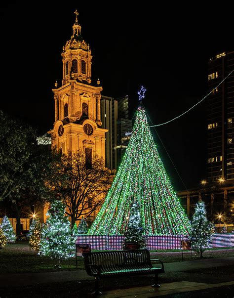 Cathedral Square Christmas Lights Photograph by Steve Bell - Fine Art ...