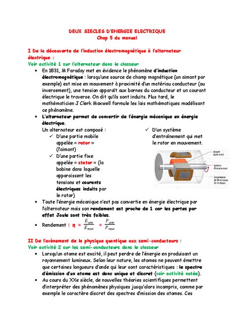 Chapitre 5 2 siècles d énergie électrique DEUX SIECLES DENERGIE