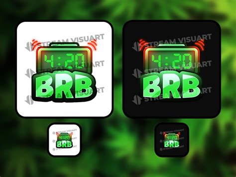 Weed Twitch Emotes Pack 6x Plant 420 High Blunt Sub Cat Green Cool Brb