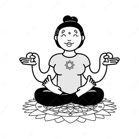 Girl Sitting In Lotus Position Meditating Nice Girl Sits With Closed