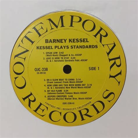 Yahoo オークション JAZZ BARNEY KESSEL G PLAYS STANDARDS LP U