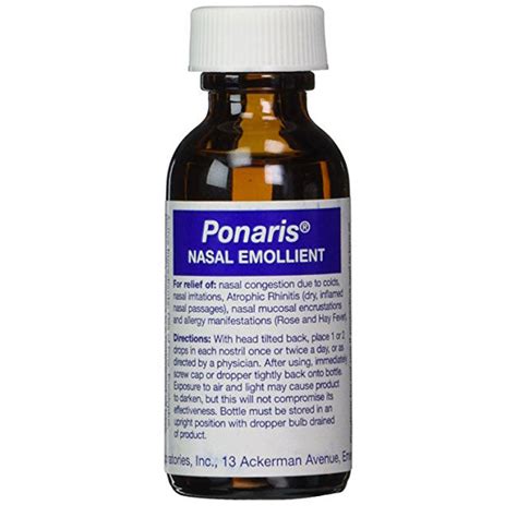 Ponaris Nasal Congestion Dryness And Irritation Relief Emollient 1 Oz Bo