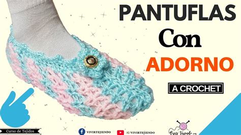 Pantuflas Y Babuchas A Crochet Con Adornos Tejidos A Ganchillos Youtube