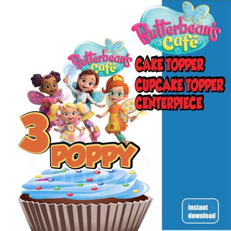 Butterbean S Cafe Cake Topper Cupcake Topper Birthday Party