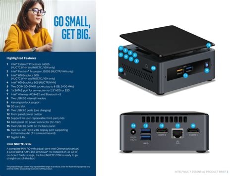 Intel Nuc Nuc Cjyh Mini Pc Dual Core Celeron J Ghz Upto Ghz