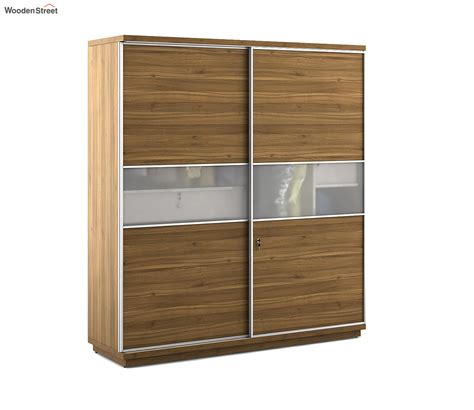 Buy Kosmo Universal Door Sliding Wardrobe Exotic Teak Finish Online