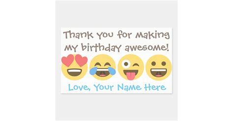 Customizable Emoji Thank You Stickers -Emoji faces | Zazzle.com