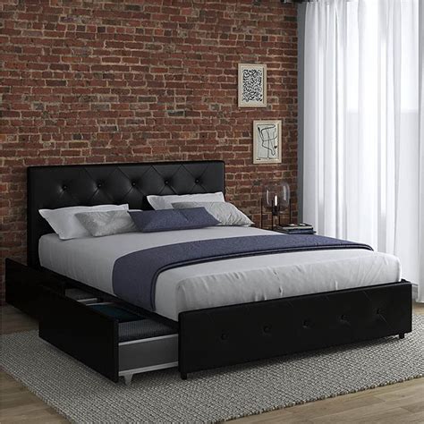 DHP Dakota Upholstered Platform Bed Cabinet Murphy Beds