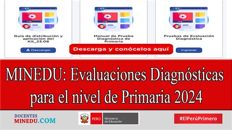 MINEDU Evaluaciones Diagnósticas para el nivel de Primaria 2024