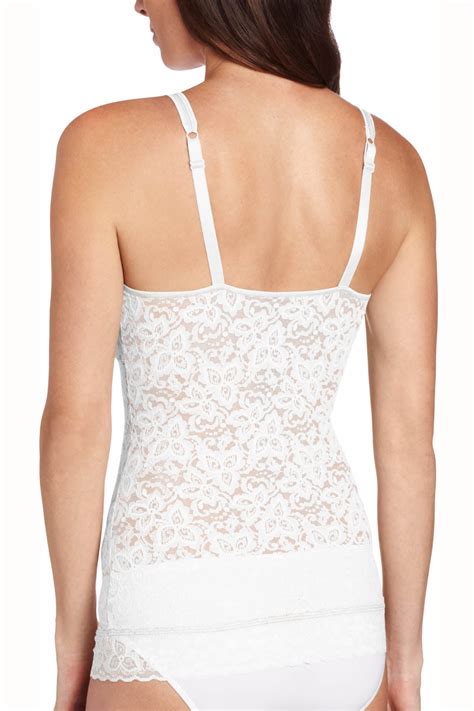 Bali White Stretch Lace Smooth Firm Control Camisole Cheapundies