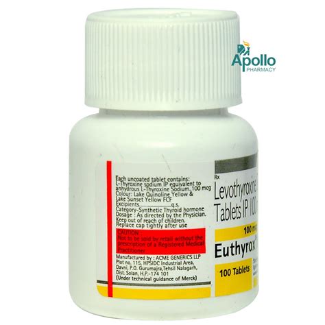 Euthyrox 100 Tablet 100 S Price Uses Side Effects Composition