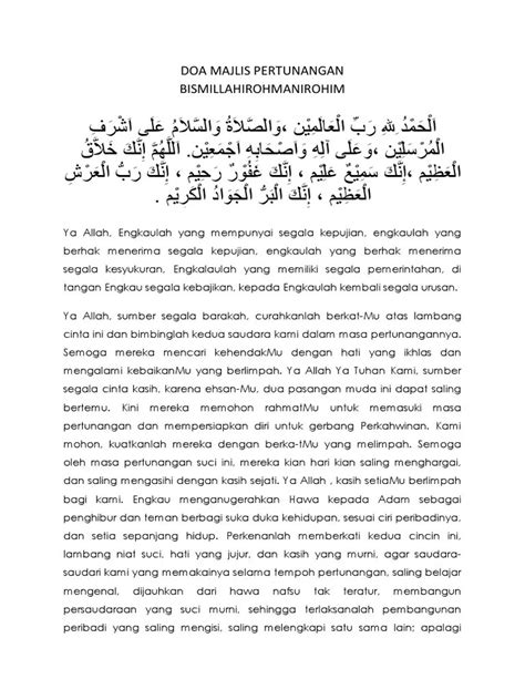 Majlis Doa Selamat Rumi Doa Majlis Pertunangan Pdf Lessie Wehner