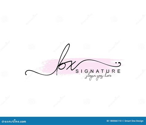 Initial Bx Signature Logo Template Vector Stock Vector Illustration