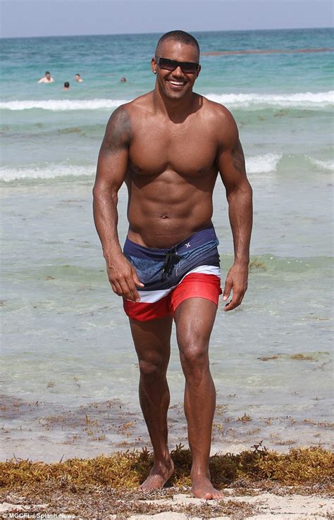 Shemar Moore Shows Off His Ripped Physique In Tri Color Trunks On Miami