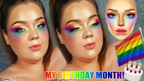 Rainbow Makeup Look Pride Month And My Birthday Youtube