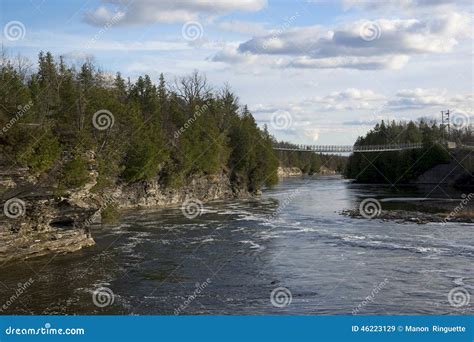 Ranney Gorge Suspension Bridge, Cambellford, Ontario Stock Image ...