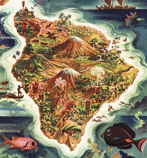 Vintage Map Of Hawaiian Islands Printable Maps Online