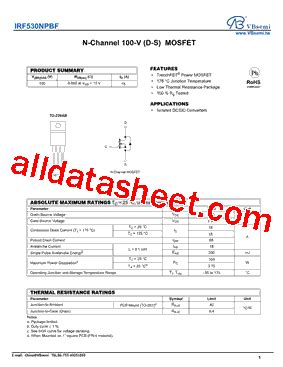 IRF530NPBF Datasheet PDF VBsemi Electronics Co Ltd