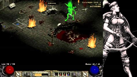 Diablo 2 LOD Amazon Bowazon Walkthrough Part 13 Act 1 Boss Andariel