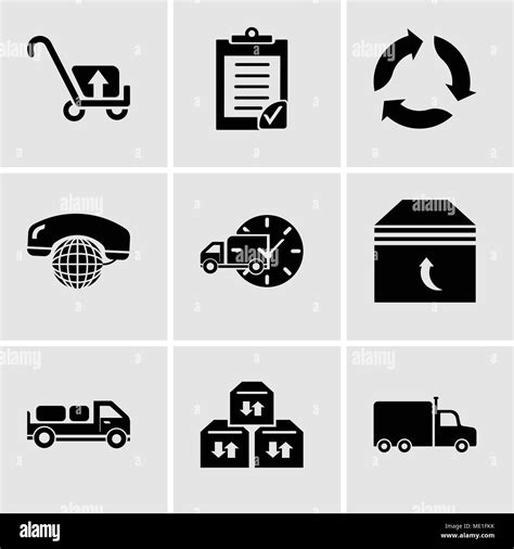 Set Of Simple Editable Icons Such As Frontal Truck Three Sto Boxes