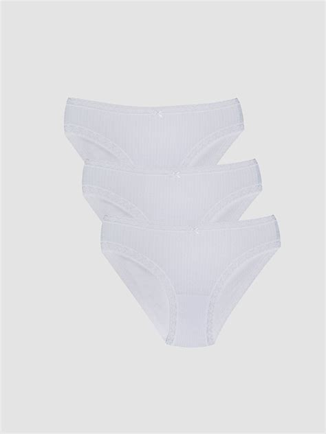 BEYAZ Dantel Detaylı Bikini Külot lü Paket S DE Z FFB LCW