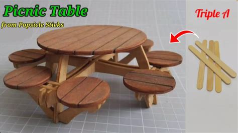 Making Picnic Table From Popsicle Sticks Youtube