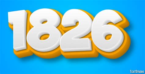 1826 Text Effect and Logo Design Number