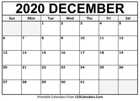 Blank December Calendar 2025 Printable Free Chloe Delcina