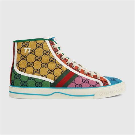 Yellow Men S Gucci Tennis Gg Multicolor High Top Gucci Us