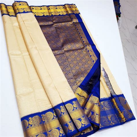 Kanchi Korvai Pure Silk Saree Annam Design Golden Yellow Red Border