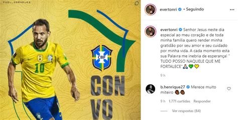 Everton Ribeiro Celebra Convoca O Para Sele O Brasileira Dia