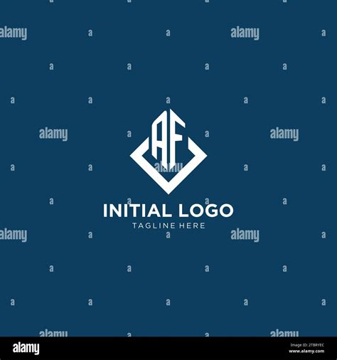 Initial Af Logo Square Rhombus With Lines Modern And Elegant Logo